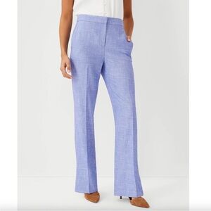 Ann Taylor The High Waist Trouser In Cross Weave Blue Size 2